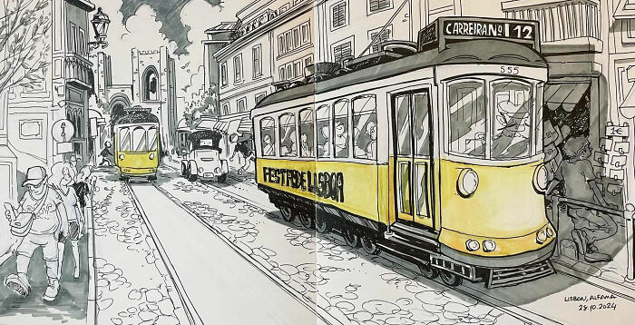 Artist Mehmet Saygin Captures Everyday Life In 30 Expressive Watercolor Sketches