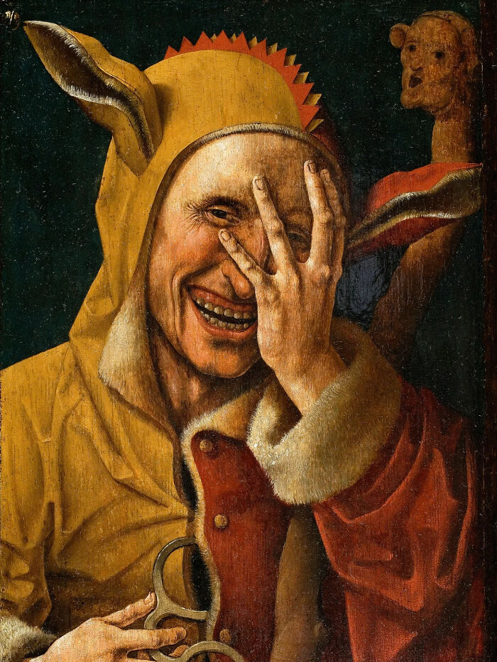 Laughing Fool, Circa 1500. Attributed To Jacob Cornelisz Van Oostsanen