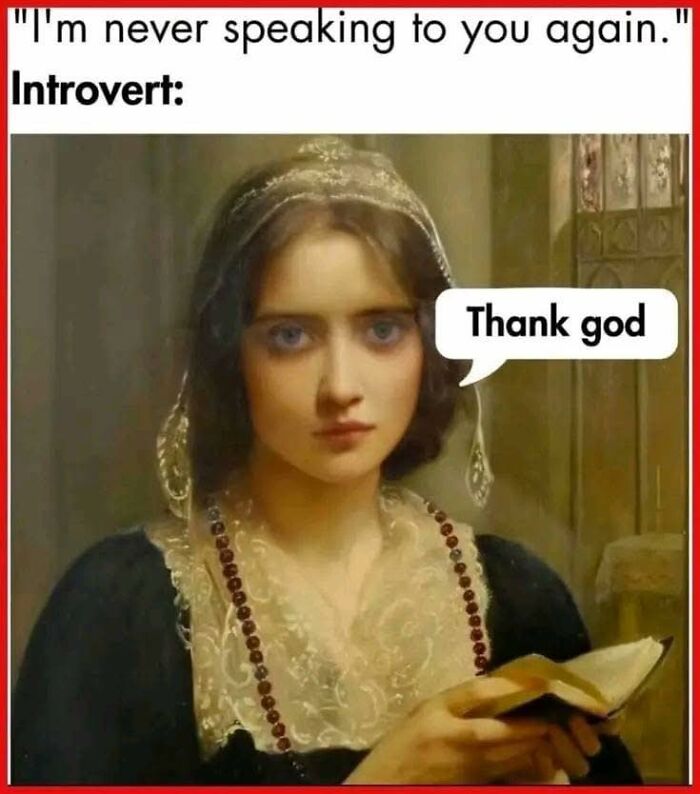 Classical art meme showing a woman with a speech bubble saying thank god, highlighting sarcastically cultured humor.