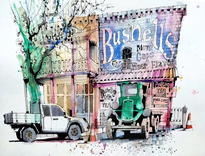 Bushells Building On The High Street In Maldon, Australia