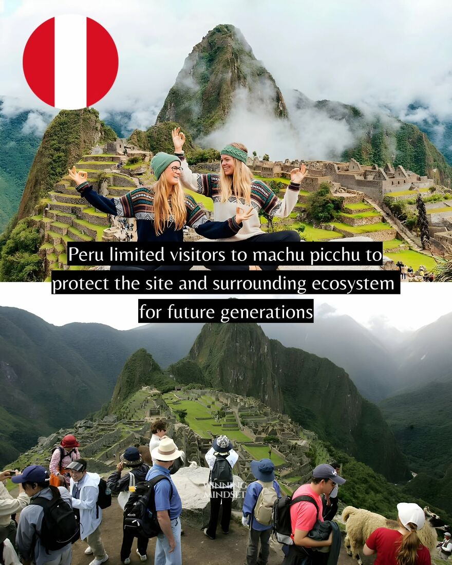 Tourists enjoying Machu Picchu with limited visitors to protect the site and ecosystem, a piece of good news for travelers.