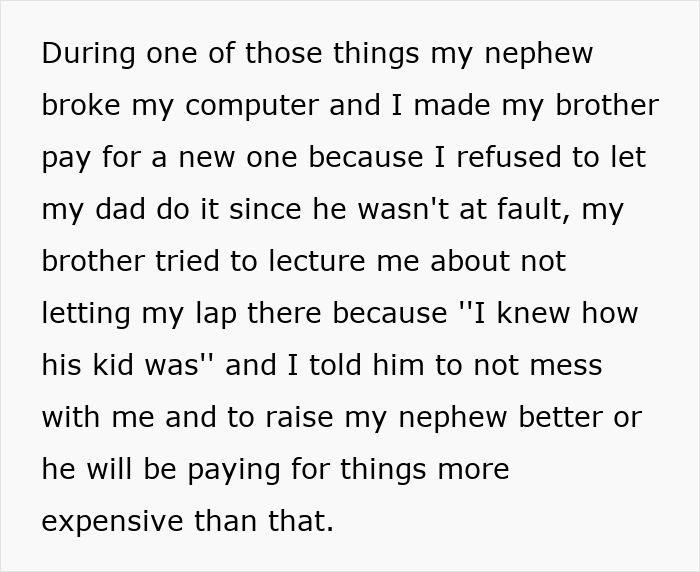 Text discussing frustration over a 3-year-old son being a menace and disturbing others while a guy just watches.