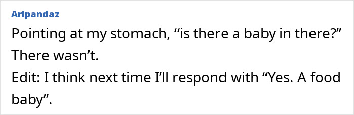 Screenshot of a humorous kid roast about a stomach looking like it has a baby, showcasing accidental roasting by kids.