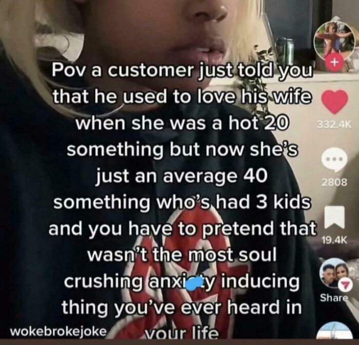 Cringy and sad moments screenshot of a person reacting to a soul crushing anxiety-inducing story online.