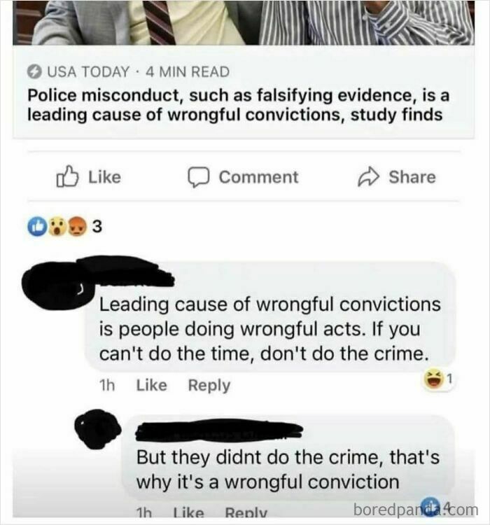 Two men in a serious discussion about wrongful convictions and failed attempts at correcting misinformation online.
