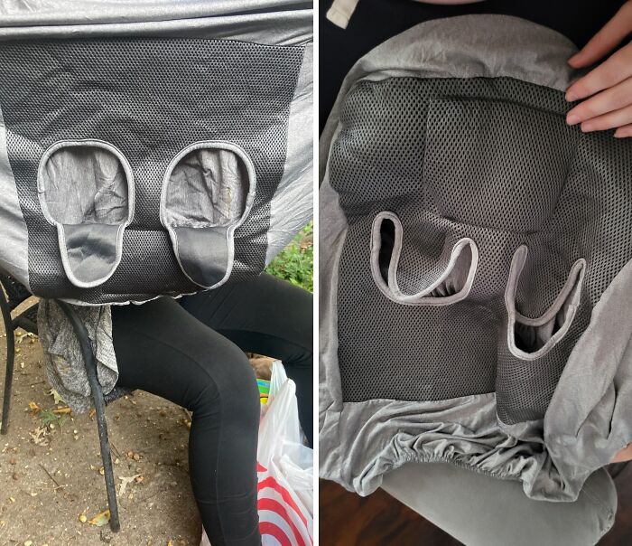 Close-up of fabric with mesh and unusual cutouts, an example of unidentified objects solved by the internet community.