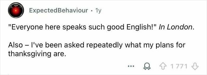 Screenshot of an online post showing a sarcastic comment about tourists and rude, entitled behavior.