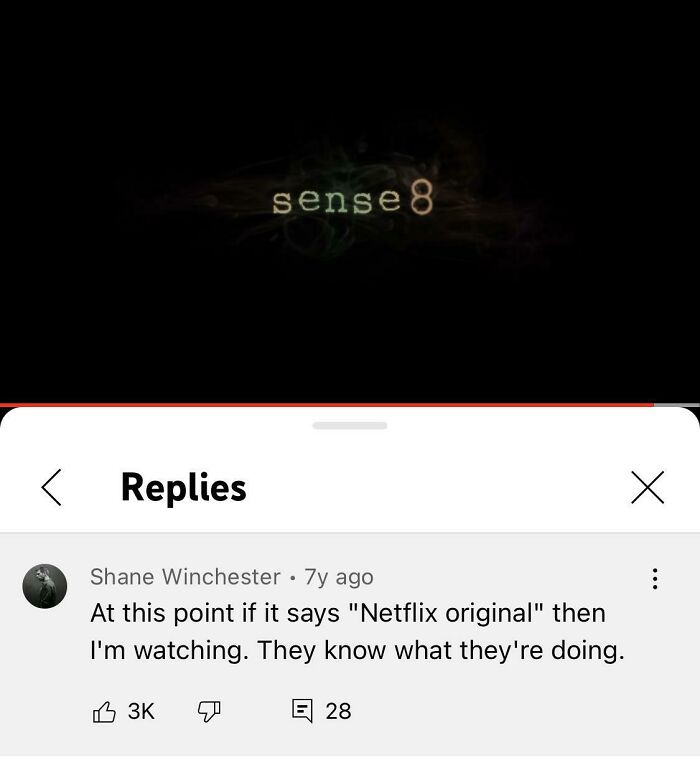 Old photo with sense8 title and a comment about Netflix originals, illustrating 49 old photos that aged badly and cause facepalms.