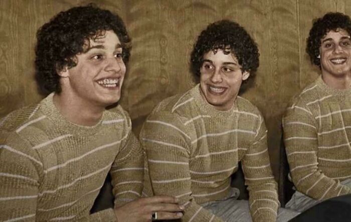 Fascinating pics of three smiling men with curly hair and striped sweaters, a brain boost image.