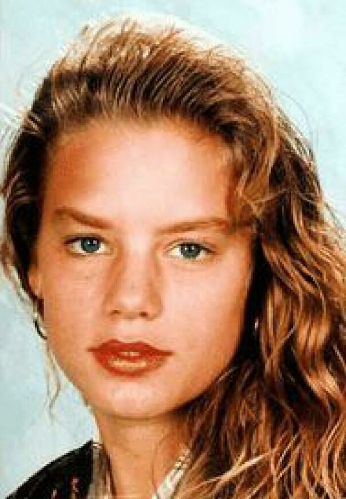 Close-up portrait of woman with blue eyes morbid curiosity