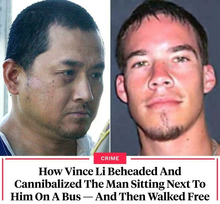 Photos of Vince Li involved in infamous bus crime case
