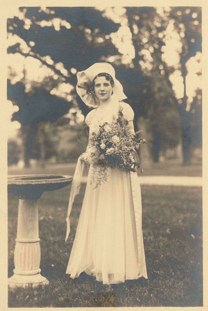 My Great-Grandmother Peg In Her Wedding Dress. About 1935