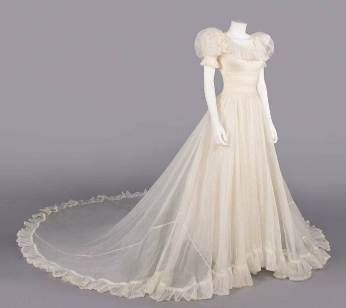 Organdy Wedding Gown, Circa 1940s