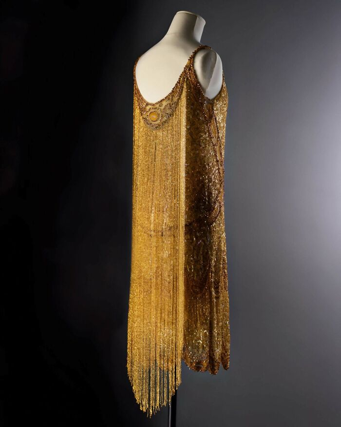 The “Waterfall Dress,” A Slinky Silk Slip Dress With Elaborate Sequins And At Least 100 Strands Of Beads Suspended From A Curved Seam At The Back, 1920s