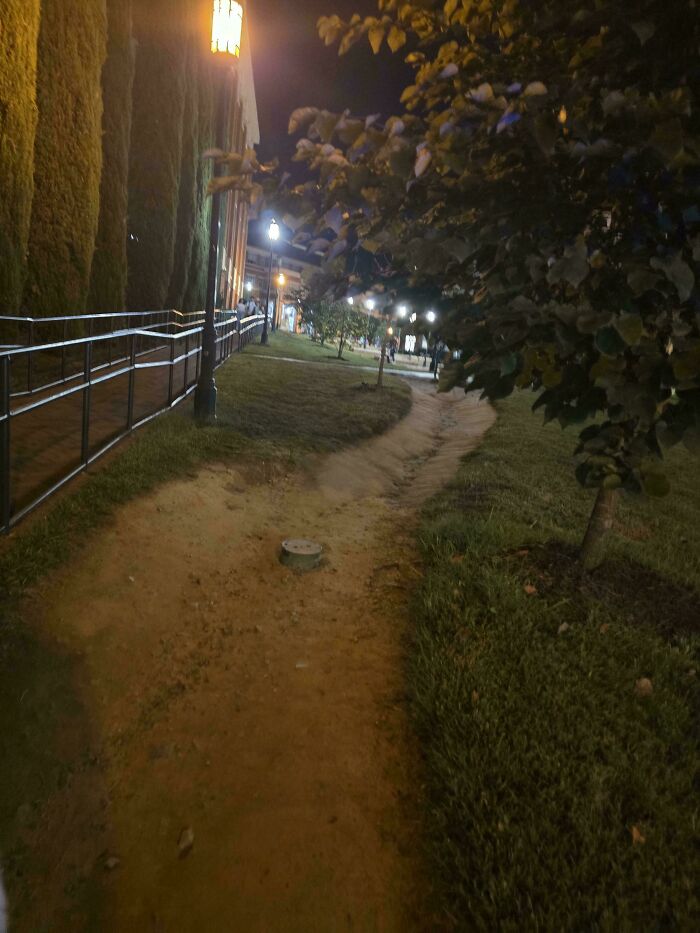 Campus Bikers And Walkers Wear Down The Middle Of This Path So Much They Are Digging Up The Water Access Pipe