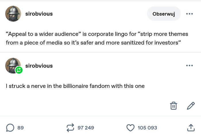 A Tumblr post explaining corporate lingo for appealing to a wider audience and striking a nerve, a relatable internet gem.