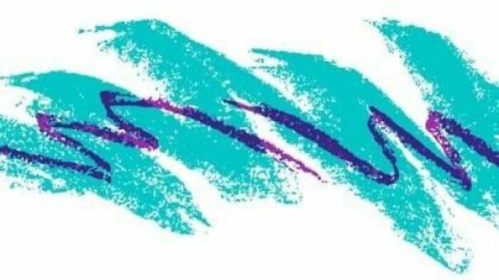 A '90s kid pattern meme with a blue and purple design, reminiscent of classic disposable cups.