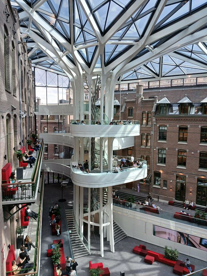 The New Library Of The University Of Amsterdam. It Incorporates The Old Buildings Of A Hospital