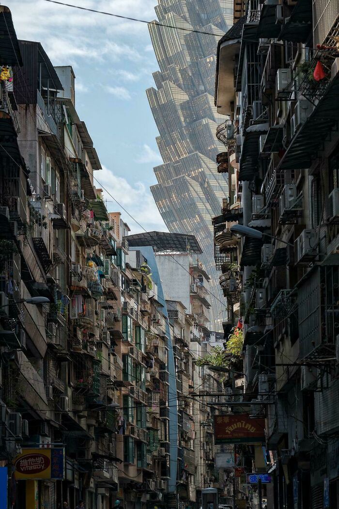 This View Of The Grand Lisboa Hotel From The Streets Of Macau