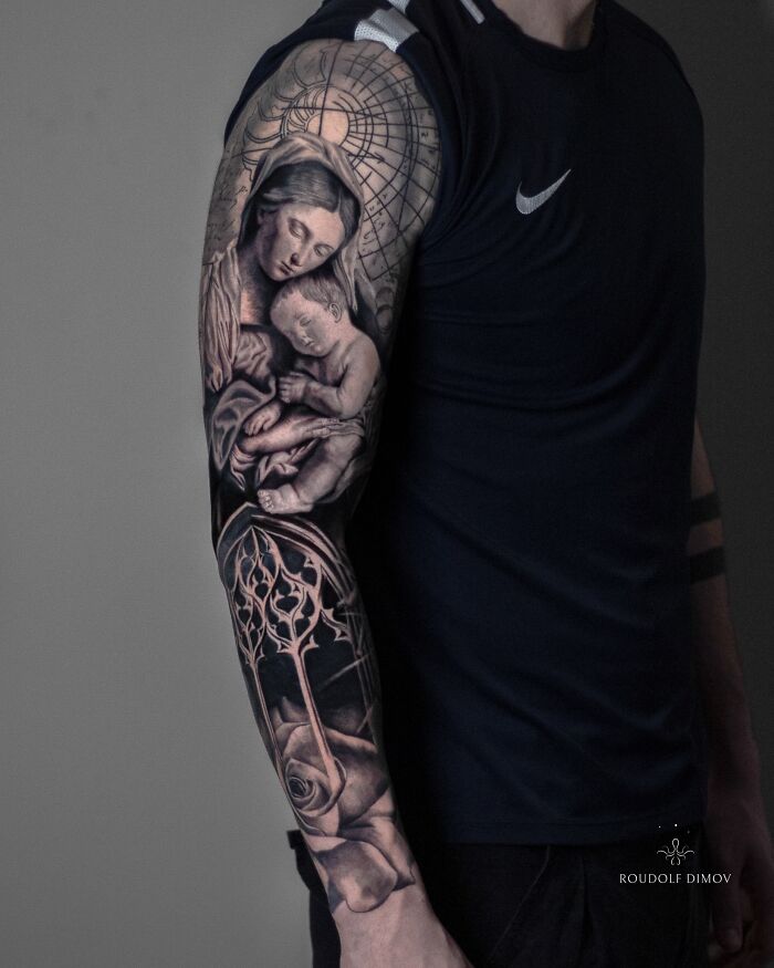 Madonna & Child Black & Grey Sleeve