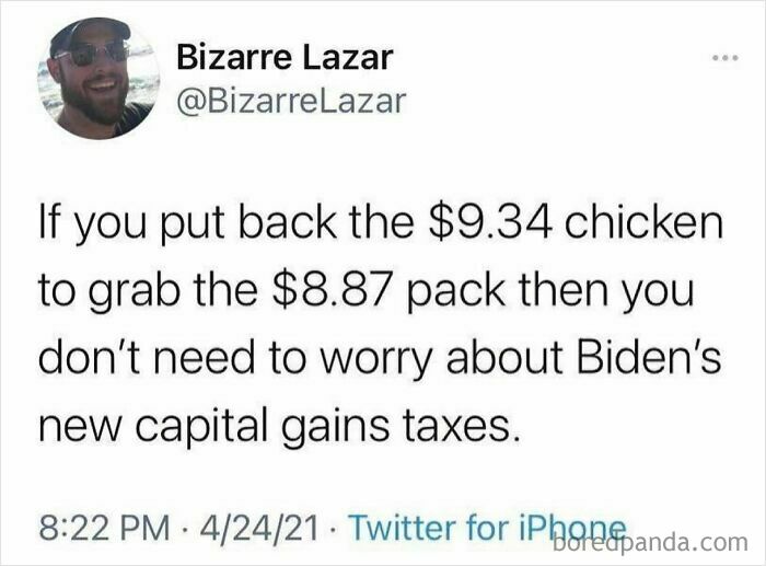 Tweet about saving money on groceries as a humorous post relevant to white collar humor in a casual social media format.