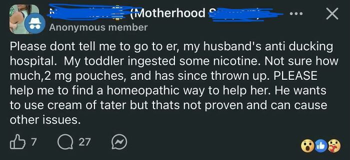 Mother seeks homeopathic remedy after toddler ingests nicotine and vomits