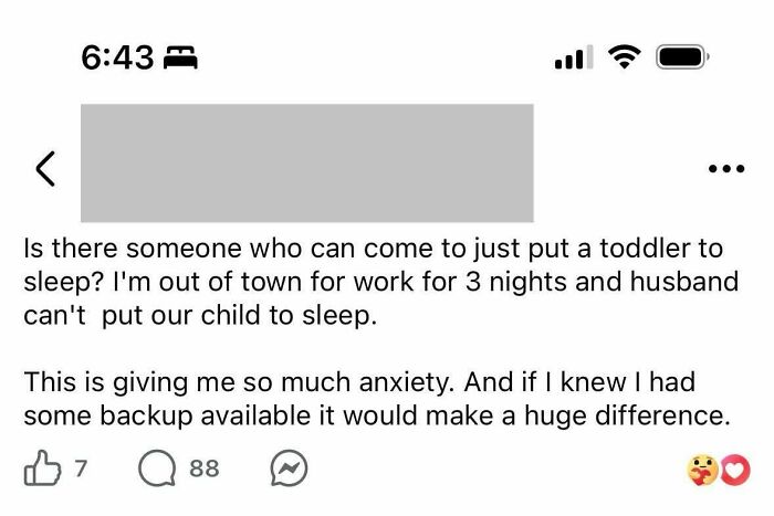 Parent seeks help to put toddler to sleep while out of town