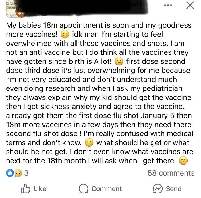 Parent overwhelmed and confused about multiple vaccines and doses for 18-month-old child