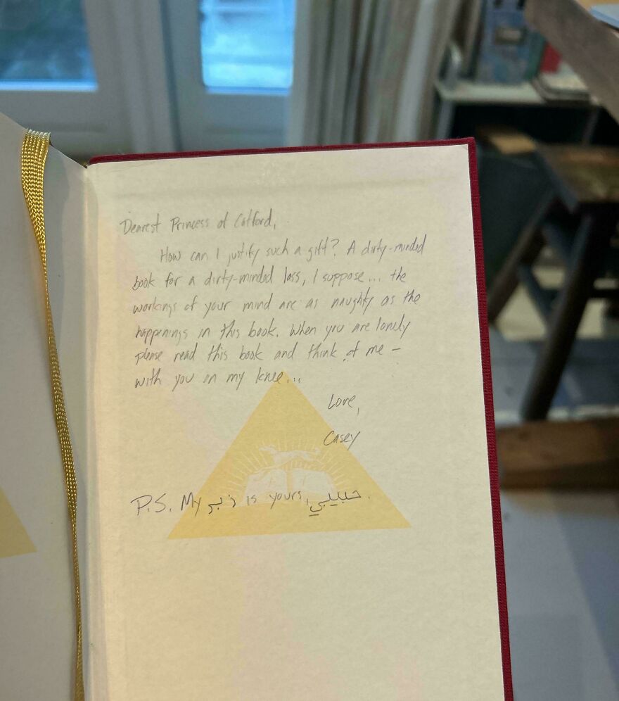 Handwritten note inside book, part of weird and unexplainable things people experienced collection.