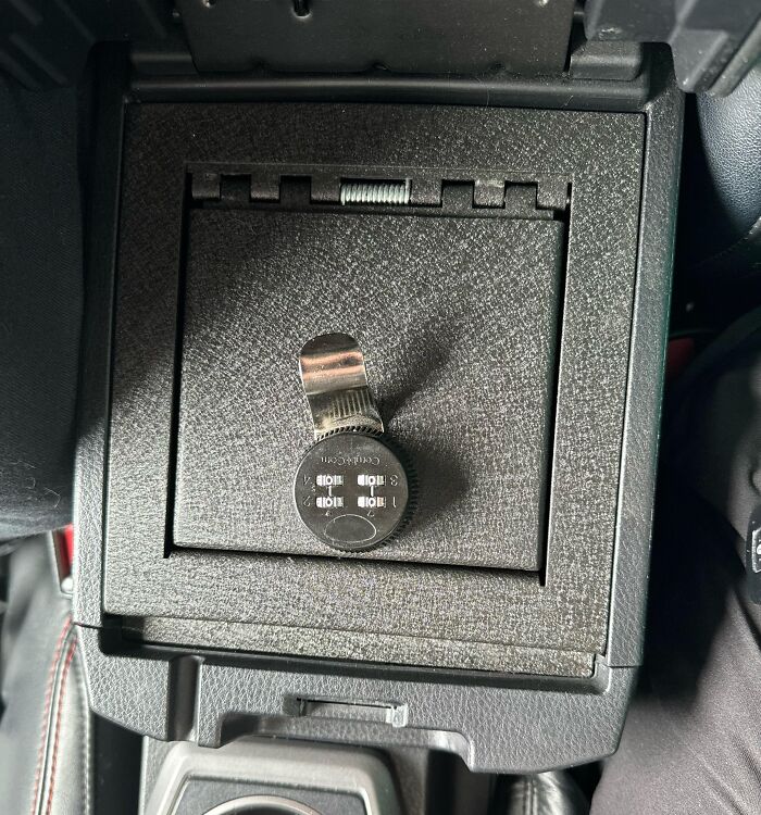 Combination lock installed upside down on a car console, illustrating disappointing shopping fails that cause trust issues.