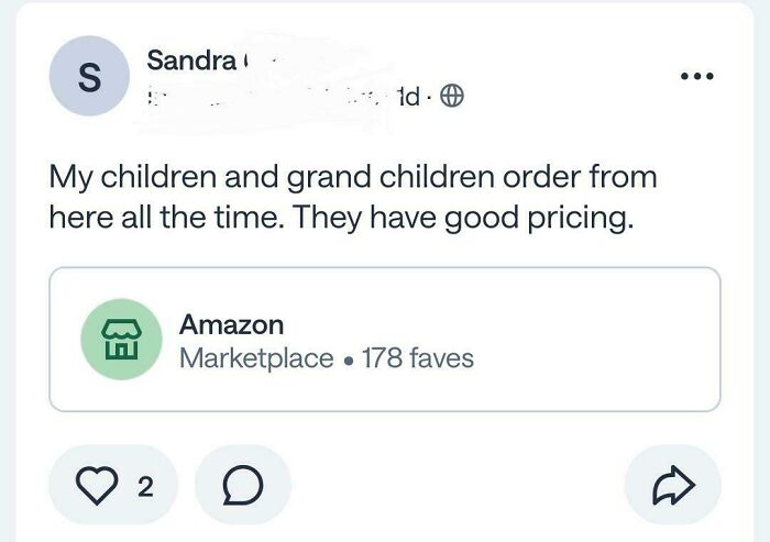 Hilarious neighborhood online community screenshot of a post about Amazon Marketplace pricing.