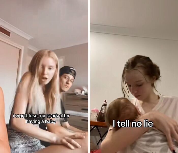 Two women sharing their experiences about not losing their spark and motherhood after giving birth.