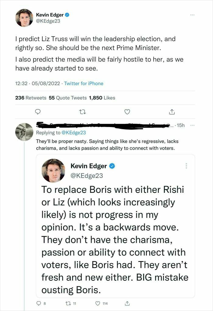 Screenshot of social media post showing a prediction and later criticism used against the user on social media.