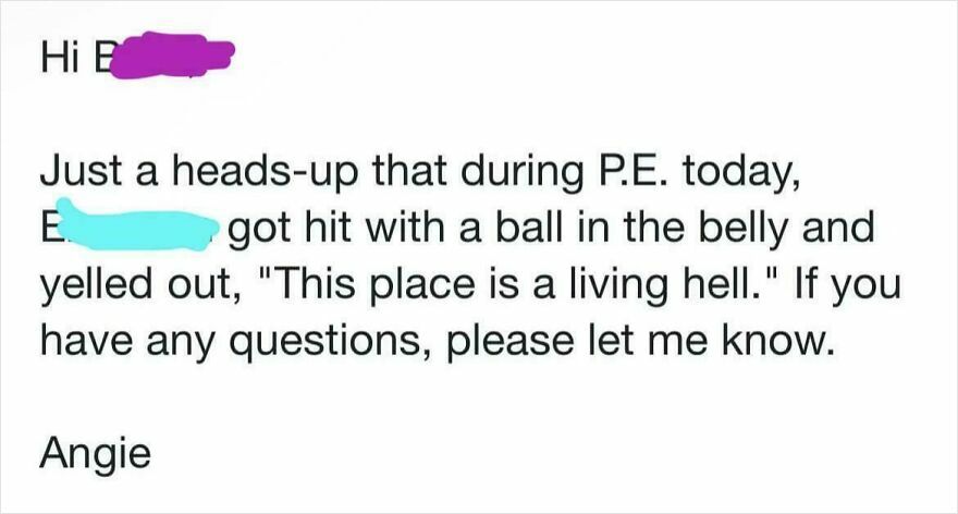 Email screenshot with a funny and random message about a P.E. injury, highlighting humorous ChatGPT-style emails.