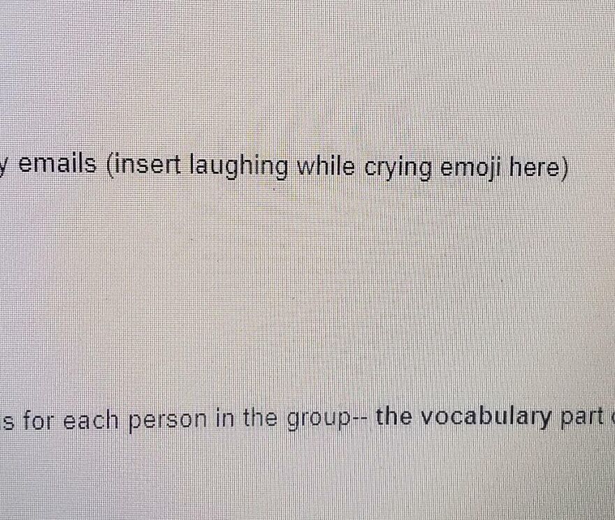 Close-up of a computer screen showing a humorous email discussing vocabulary and referencing funny emails from a boss using ChatGPT.