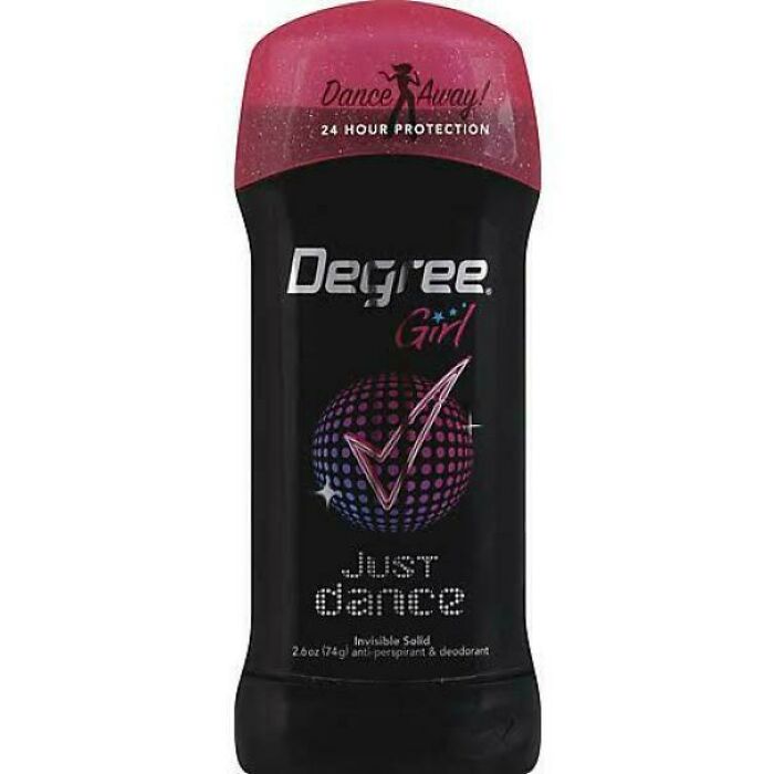 Degree Girl Just Dance deodorant stick with black and pink packaging, popular deodorant brand from the 2010s era.