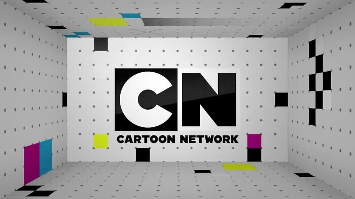 Cartoon Network logo in a retro digital room with colorful squares, evoking nostalgia for the 2010s era.