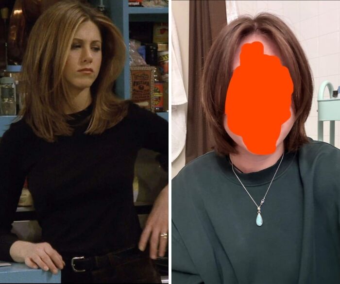 Comparison of expected versus actual haircut showing people traumatized by what hairdressers did to their locks.