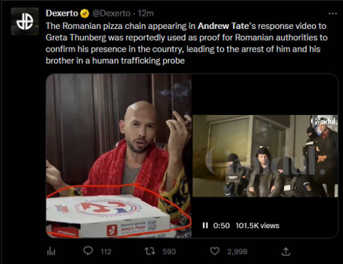 Man in red robe holding cigarette next to pizza box mistakenly linked to legal disaster and police investigation.