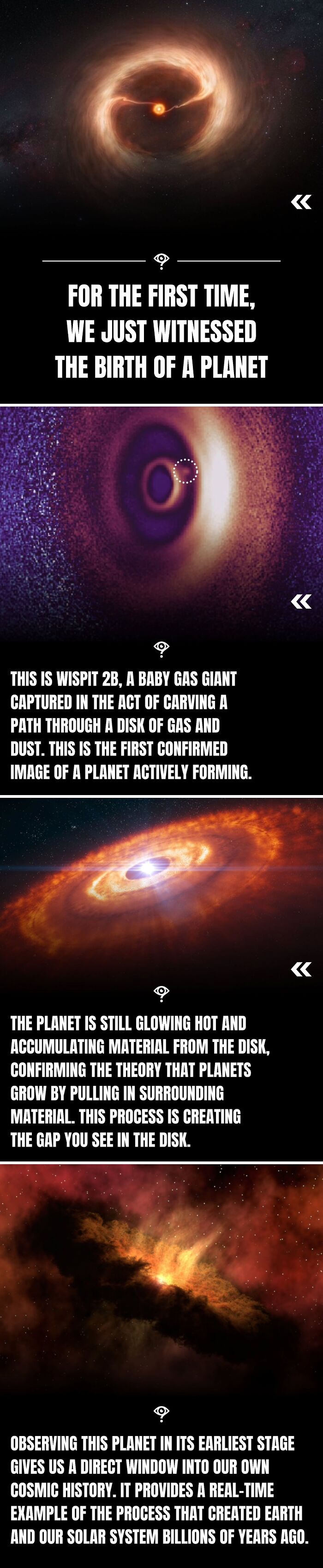 Images showing the birth of a planet captured by scientists, satisfying curiosity with fascinating science facts.