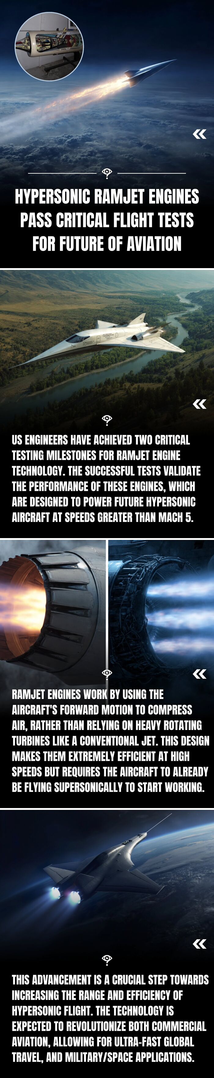 Hypersonic ramjet engines passing critical tests highlight exciting science facts for aviation and future technology.