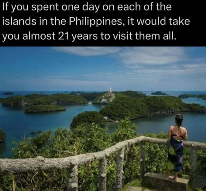 Woman overlooking lush islands and ocean in the Philippines, illustrating a wild travel fact about exploring nature.