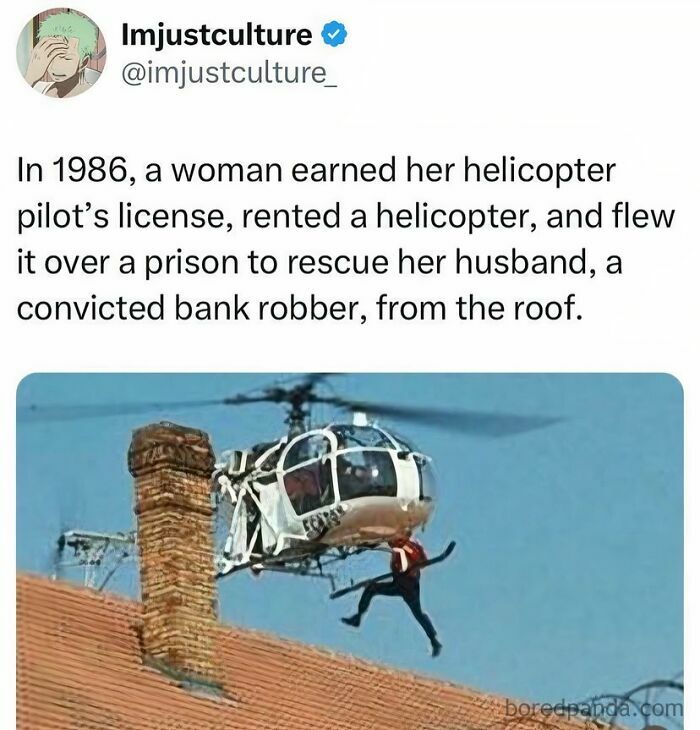 Woman pilot rescues husband by helicopter in daring prison rooftop escape, one of the internet’s favorite moments better than the news