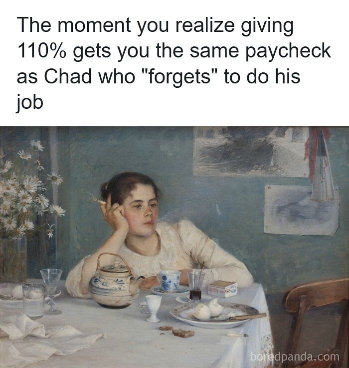 Woman resting her head on hand with a cigarette, showing relatable life moment in posts and memes about our lives.