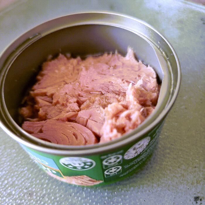 An open can of tuna, a common food item that an Aussie might fully understand the context of.