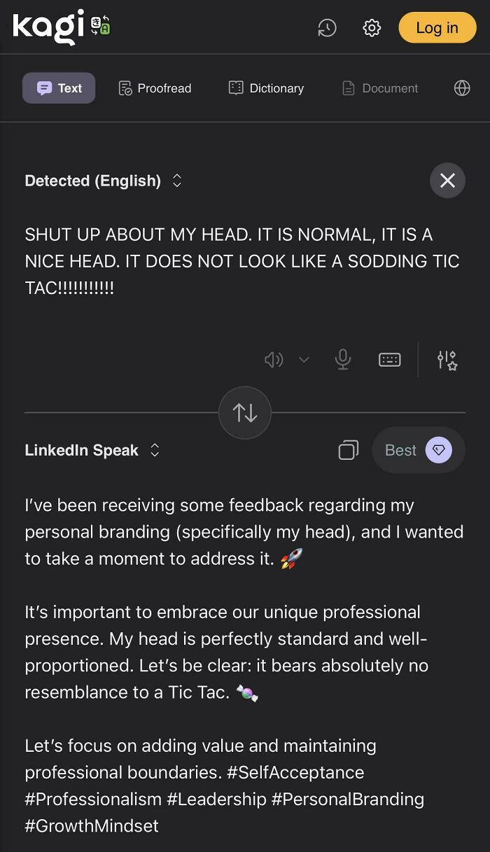 Nobody Asked But Found On Twitter Someone Made Google Translate For Linkedin Speak, I Ran One Of Clom’s Most Famous Lines Through It