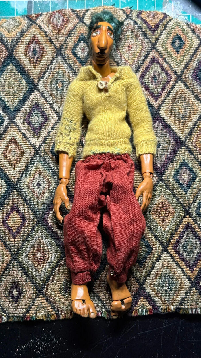 Teeny Cashmere Sweater I Made, Lost, Had Eaten, Mended, And Refitted For My Newest Doll