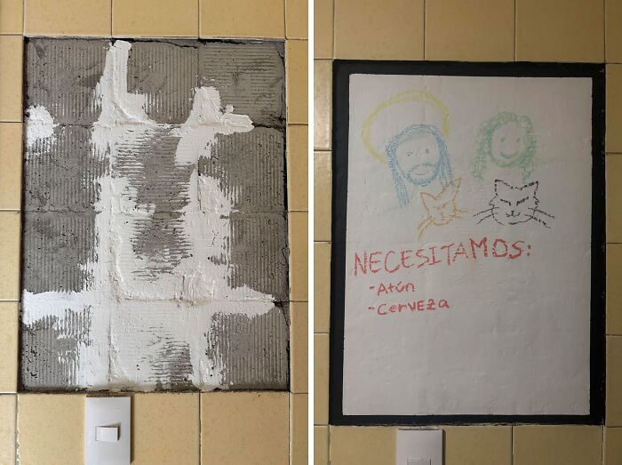 I Made The Hole In The Wall Of My BF’s Kitchen Into A Chalkboard!