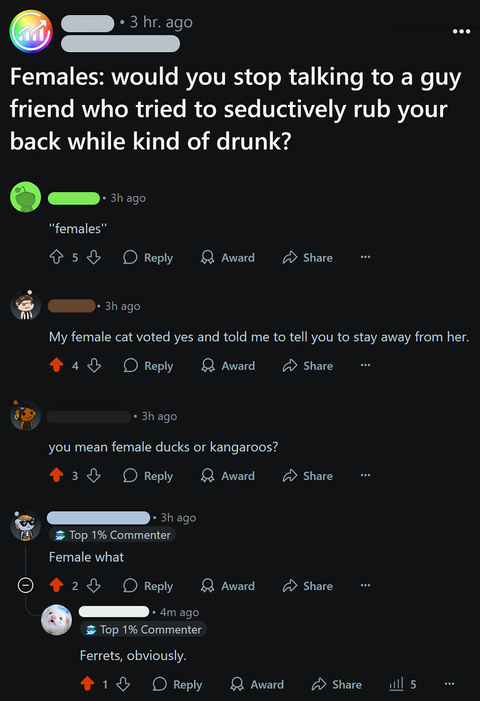 Online discussion about toxic men and unwanted advances from guy friends while intoxicated, highlighting toxic behavior.