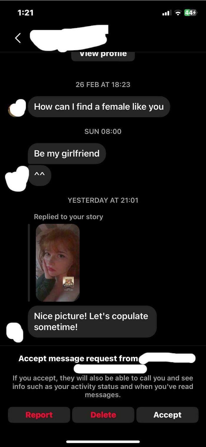 Screenshot of toxic men’s direct messages with unwanted advances and disrespectful comments towards women online.